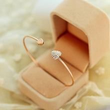 Load image into Gallery viewer, 2019 Hot New Fashion Adjustable Crystal Double Heart Bow Bilezik Cuff Opening Bracelet For Women Jewelry Gift Mujer Pulseras 7g
