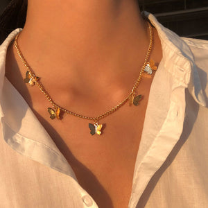 Multilayer Pendant Butterfly Necklace for Women