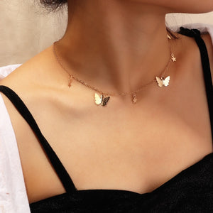Multilayer Pendant Butterfly Necklace for Women