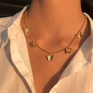 Multilayer Pendant Butterfly Necklace for Women