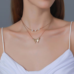 Multilayer Pendant Butterfly Necklace for Women