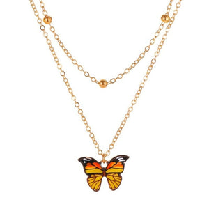 Multilayer Pendant Butterfly Necklace for Women