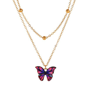 Multilayer Pendant Butterfly Necklace for Women